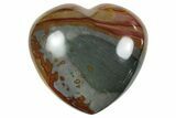 Wide, Polychrome Jasper Heart - Madagascar #238884-1